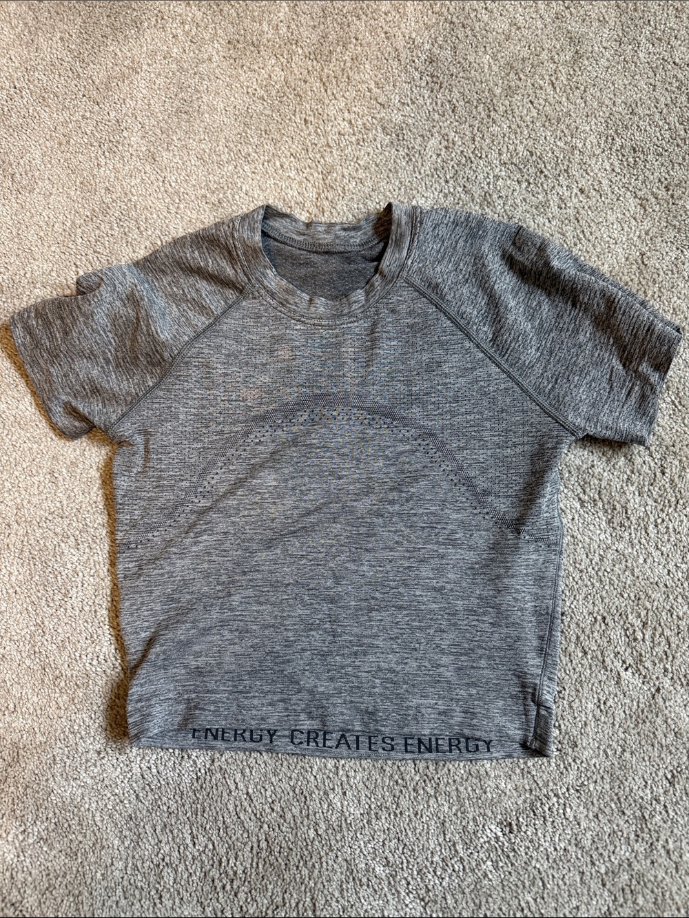 lululemon athletica Gray Short Sleeve Crop Top
